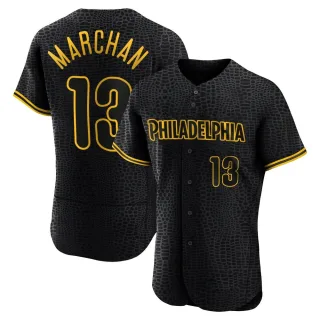 Men's Authentic Black Rafael Marchan Philadelphia Phillies Snake Skin City Jersey