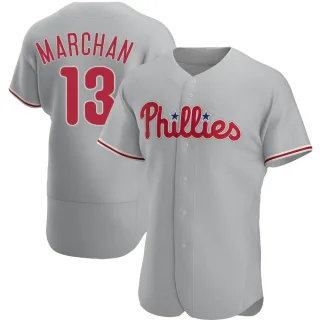 Men's Authentic Gray Rafael Marchan Philadelphia Phillies Road Jersey