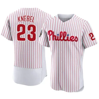 Men's Authentic White Corey Knebel Philadelphia Phillies 2022 World Series Home Jersey