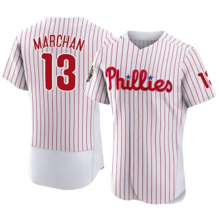 Men's Authentic White Rafael Marchan Philadelphia Phillies 2022 World Series Home Jersey