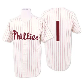 Men's Authentic White/Red Richie Ashburn Philadelphia Phillies Strip Throwback Jersey