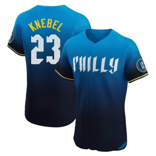 Men's Elite Blue Corey Knebel Philadelphia Phillies 2024 City Connect Jersey