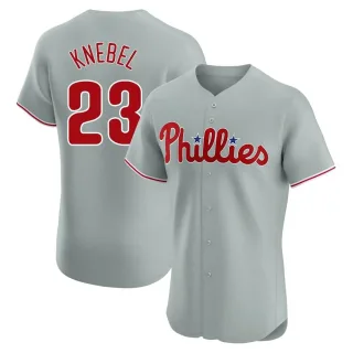 Men's Elite Gray Corey Knebel Philadelphia Phillies Road Jersey