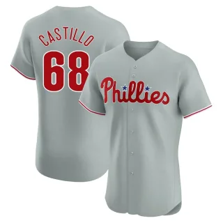 Men's Elite Gray Max Castillo Philadelphia Phillies Road Jersey