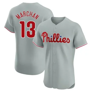 Men's Elite Gray Rafael Marchan Philadelphia Phillies Road Jersey