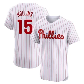 Men's Elite White Dave Hollins Philadelphia Phillies Home Jersey