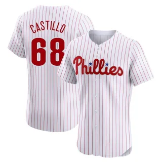 Men's Elite White Max Castillo Philadelphia Phillies Home Jersey