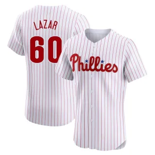 Men's Elite White Max Lazar Philadelphia Phillies Home Jersey