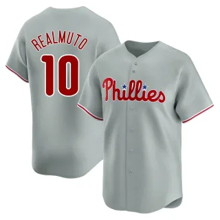 Men's Limited Gray J.T. Realmuto Philadelphia Phillies Away Jersey