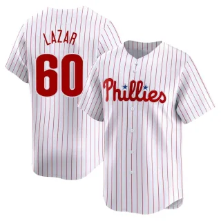 Men's Limited White Max Lazar Philadelphia Phillies Home Jersey