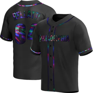 Men's Replica Black Holographic Andrew Bellatti Philadelphia Phillies Alternate Jersey