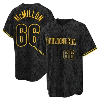 Men's Replica Black John McMillon Philadelphia Phillies Snake Skin City Jersey