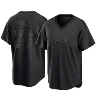 Men's Replica Black Matt Strahm Philadelphia Phillies Pitch Fashion Jersey