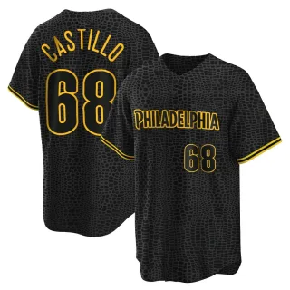 Men's Replica Black Max Castillo Philadelphia Phillies Snake Skin City Jersey