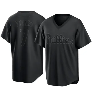 Men's Replica Black Trea Turner Philadelphia Phillies Pitch Fashion Jersey