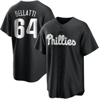 Men's Replica Black/White Andrew Bellatti Philadelphia Phillies Jersey