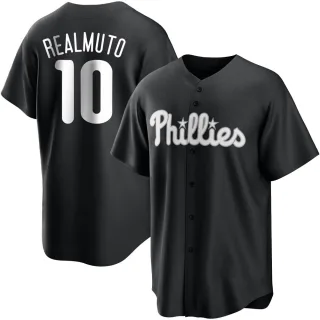 Men's Replica Black/White J.T. Realmuto Philadelphia Phillies Jersey