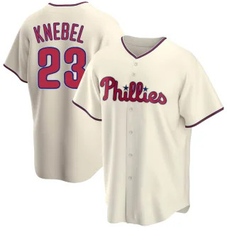 Men's Replica Cream Corey Knebel Philadelphia Phillies Alternate Jersey