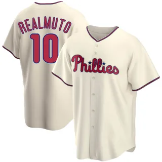 Men's Replica Cream J.T. Realmuto Philadelphia Phillies Alternate Jersey