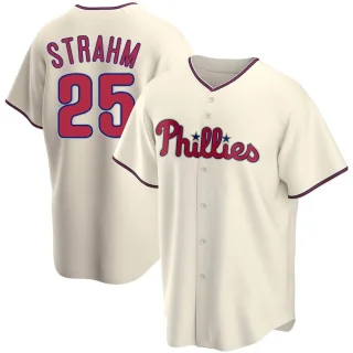 Men's Replica Cream Matt Strahm Philadelphia Phillies Alternate Jersey