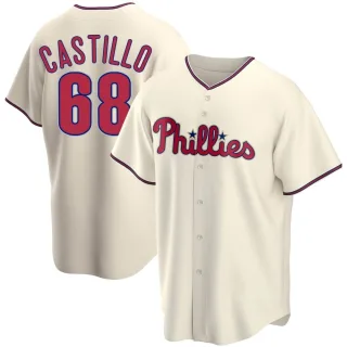 Men's Replica Cream Max Castillo Philadelphia Phillies Alternate Jersey