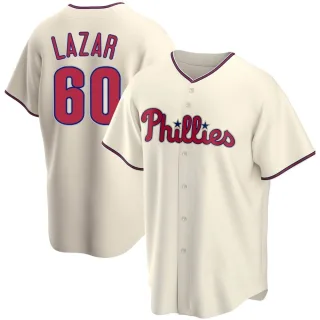 Men's Replica Cream Max Lazar Philadelphia Phillies Alternate Jersey