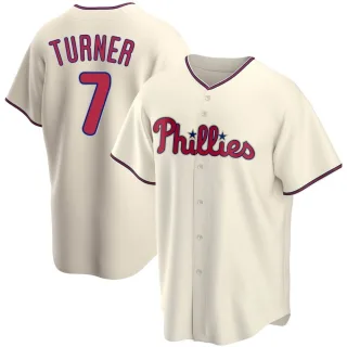 Men's Replica Cream Trea Turner Philadelphia Phillies Alternate Jersey