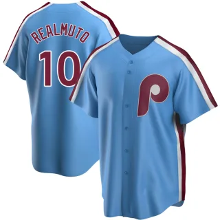 Men's Replica Light Blue J.T. Realmuto Philadelphia Phillies Road Cooperstown Collection Jersey