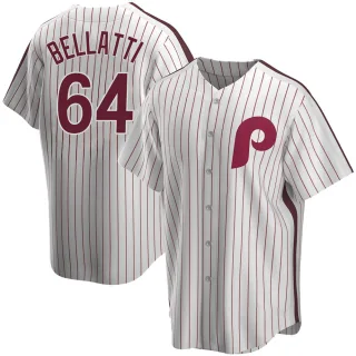 Men's Replica White Andrew Bellatti Philadelphia Phillies Home Cooperstown Collection Jersey