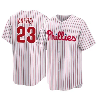 Men's Replica White Corey Knebel Philadelphia Phillies 2022 World Series Home Jersey