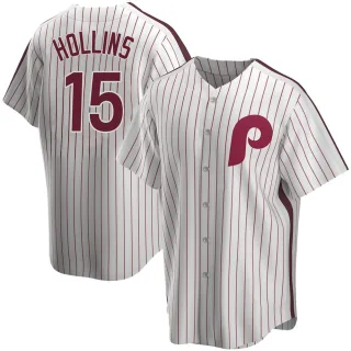 Men's Replica White Dave Hollins Philadelphia Phillies Home Cooperstown Collection Jersey