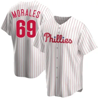 Men's Replica White Francisco Morales Philadelphia Phillies Home Jersey