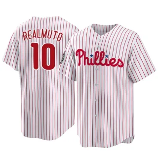 Men's Replica White J.T. Realmuto Philadelphia Phillies 2022 World Series Home Jersey