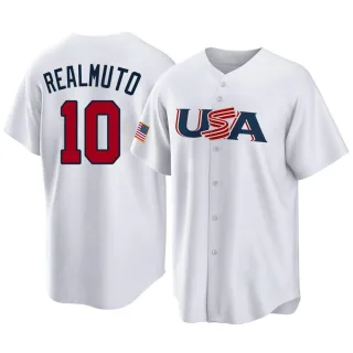 Men's Replica White J.T. Realmuto Philadelphia Phillies USA Baseball 2023 World Baseball Classic Jersey