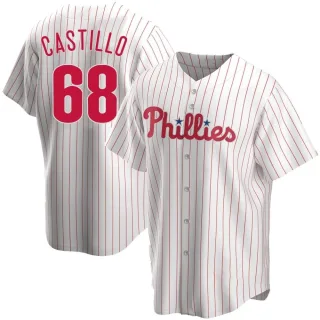 Men's Replica White Max Castillo Philadelphia Phillies Home Jersey