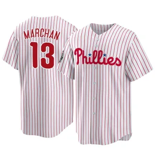 Men's Replica White Rafael Marchan Philadelphia Phillies 2022 World Series Home Jersey