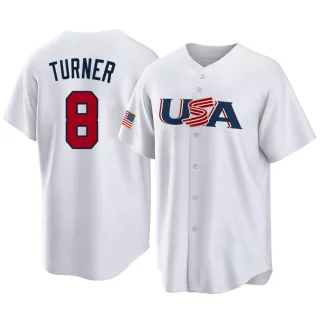 Men's Replica White Trea Turner Philadelphia Phillies USA Baseball 2023 World Baseball Classic Jersey