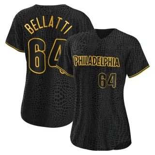 Women's Authentic Black Andrew Bellatti Philadelphia Phillies Snake Skin City Jersey