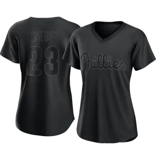 Women's Authentic Black Corey Knebel Philadelphia Phillies Pitch Fashion Jersey