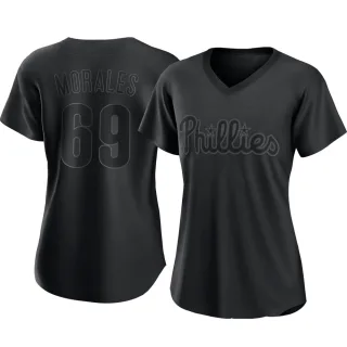 Women's Authentic Black Francisco Morales Philadelphia Phillies Pitch Fashion Jersey