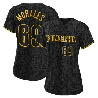 Women's Authentic Black Francisco Morales Philadelphia Phillies Snake Skin City Jersey