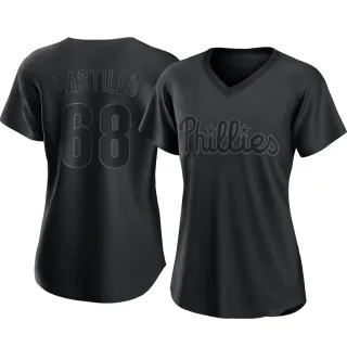 Women's Authentic Black Max Castillo Philadelphia Phillies Pitch Fashion Jersey