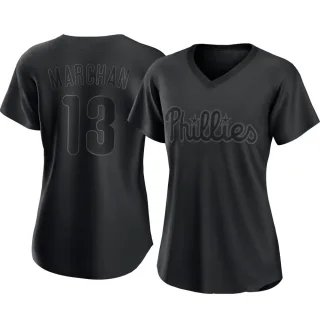 Women's Authentic Black Rafael Marchan Philadelphia Phillies Pitch Fashion Jersey