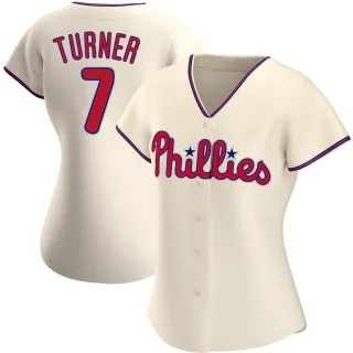 Women's Authentic Cream Trea Turner Philadelphia Phillies Alternate Jersey