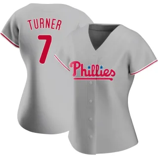 Women's Authentic Gray Trea Turner Philadelphia Phillies Road Jersey