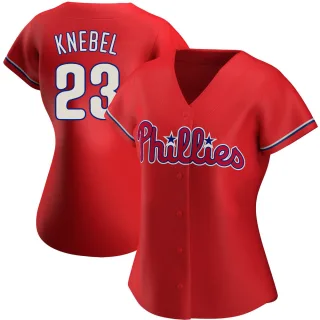 Women's Authentic Red Corey Knebel Philadelphia Phillies Alternate Jersey