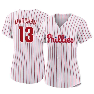 Women's Authentic White Rafael Marchan Philadelphia Phillies 2022 World Series Home Jersey