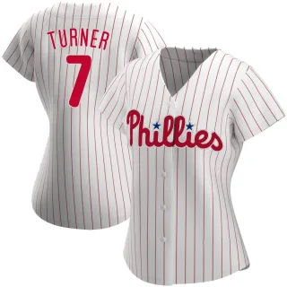 Women's Authentic White Trea Turner Philadelphia Phillies Home Jersey