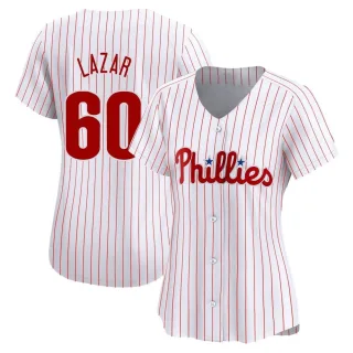 Women's Limited White Max Lazar Philadelphia Phillies Home Jersey