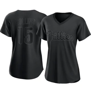 Women's Replica Black Dave Hollins Philadelphia Phillies Pitch Fashion Jersey